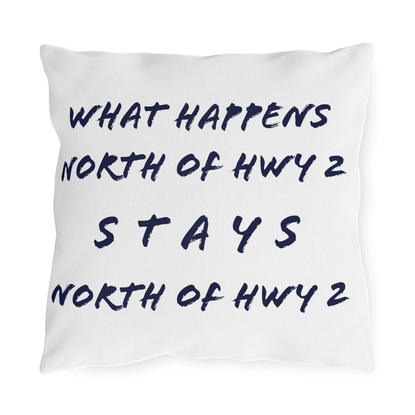 North of Hwy 2 - White - Outdoor Pillow