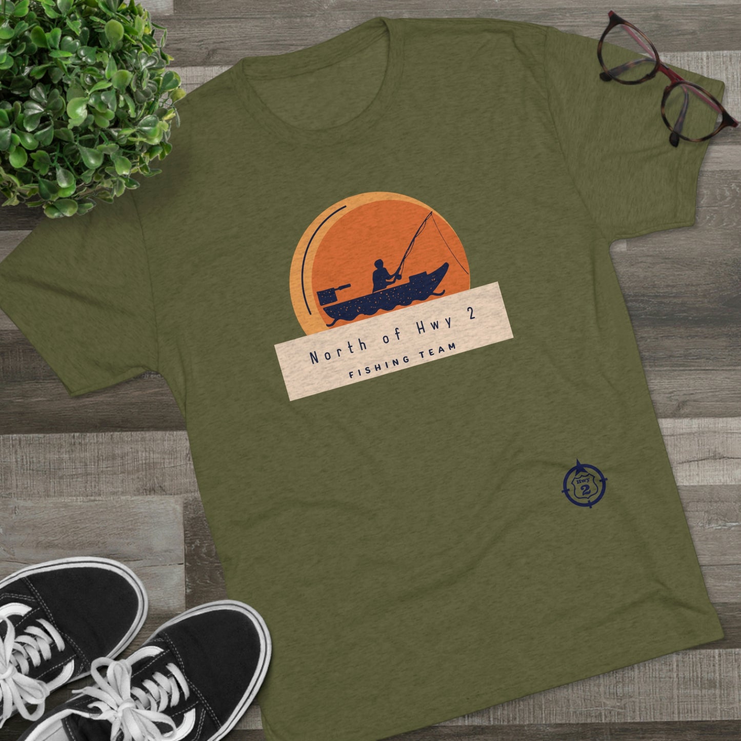 North of Hwy 2 - Sunset Graphic - Unisex Tri-Blend Crew Tee