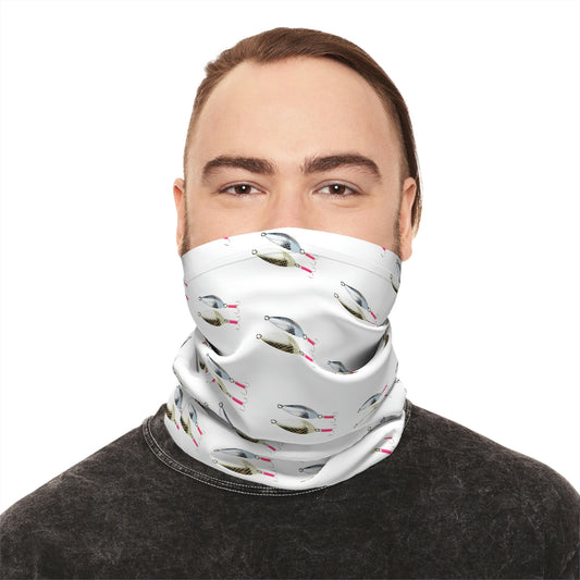 Summer Weather  - Fishing Lure - Spoons- Pattern - Fishing / Boating Lightweight Neck Gaiter - White