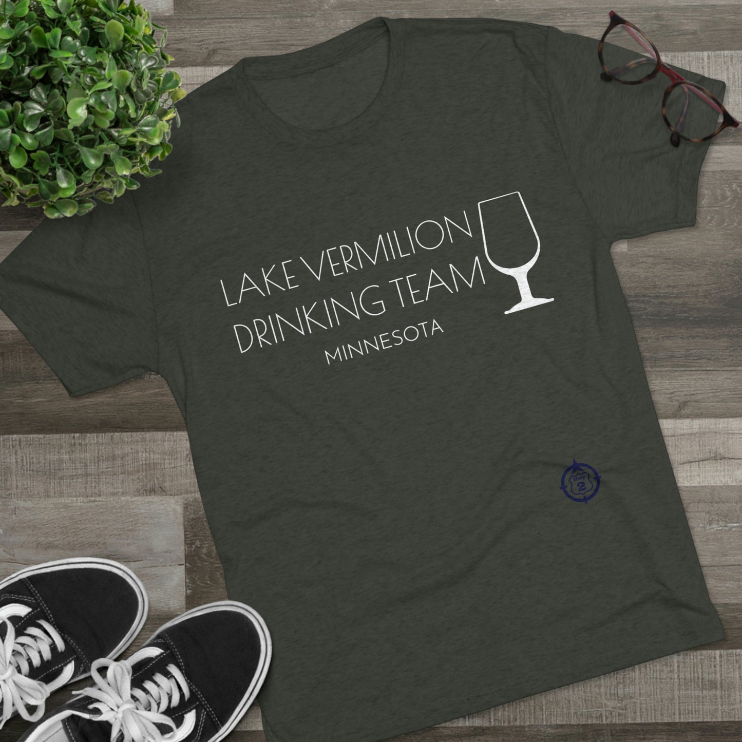Lake Vermilion - Drinking Team - White Graphic - Unisex Tri-Blend Crew Tee