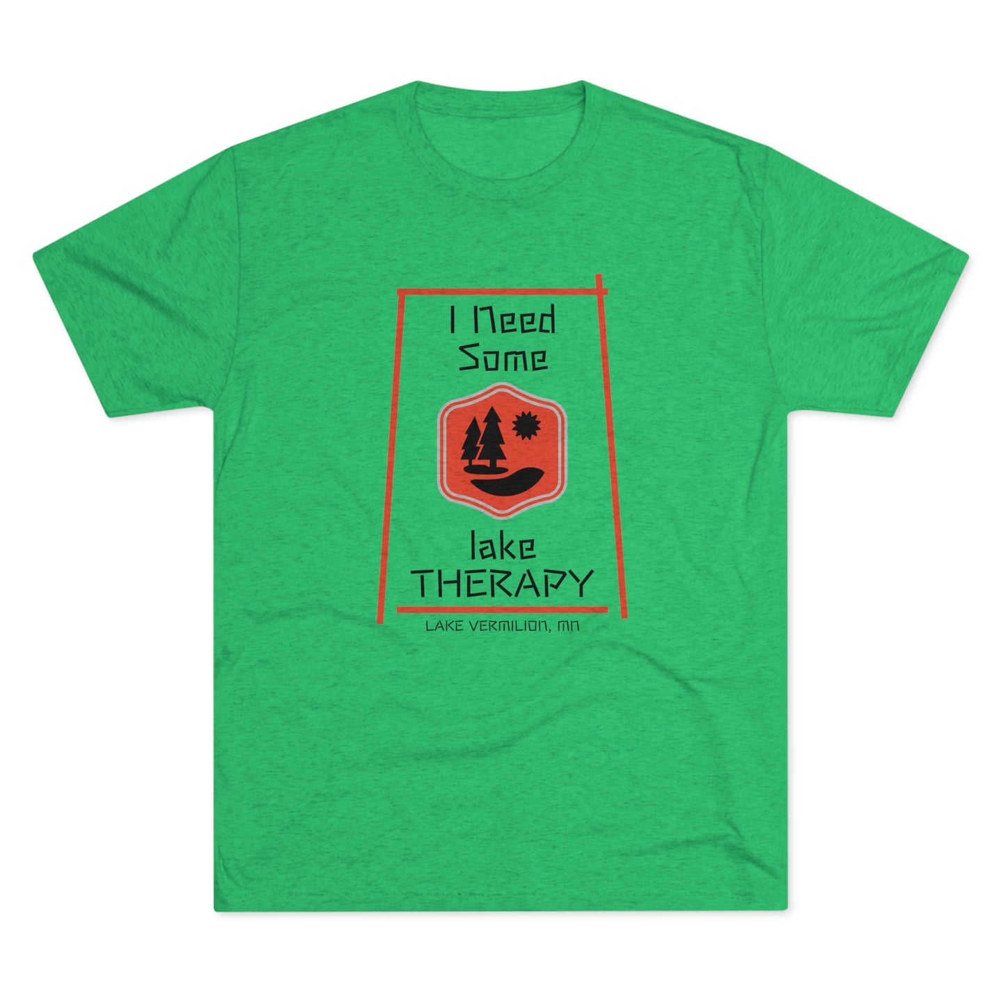 Lake Therapy - Red Accents - Lake Vermilion - Unisex Tri-Blend Crew Tee