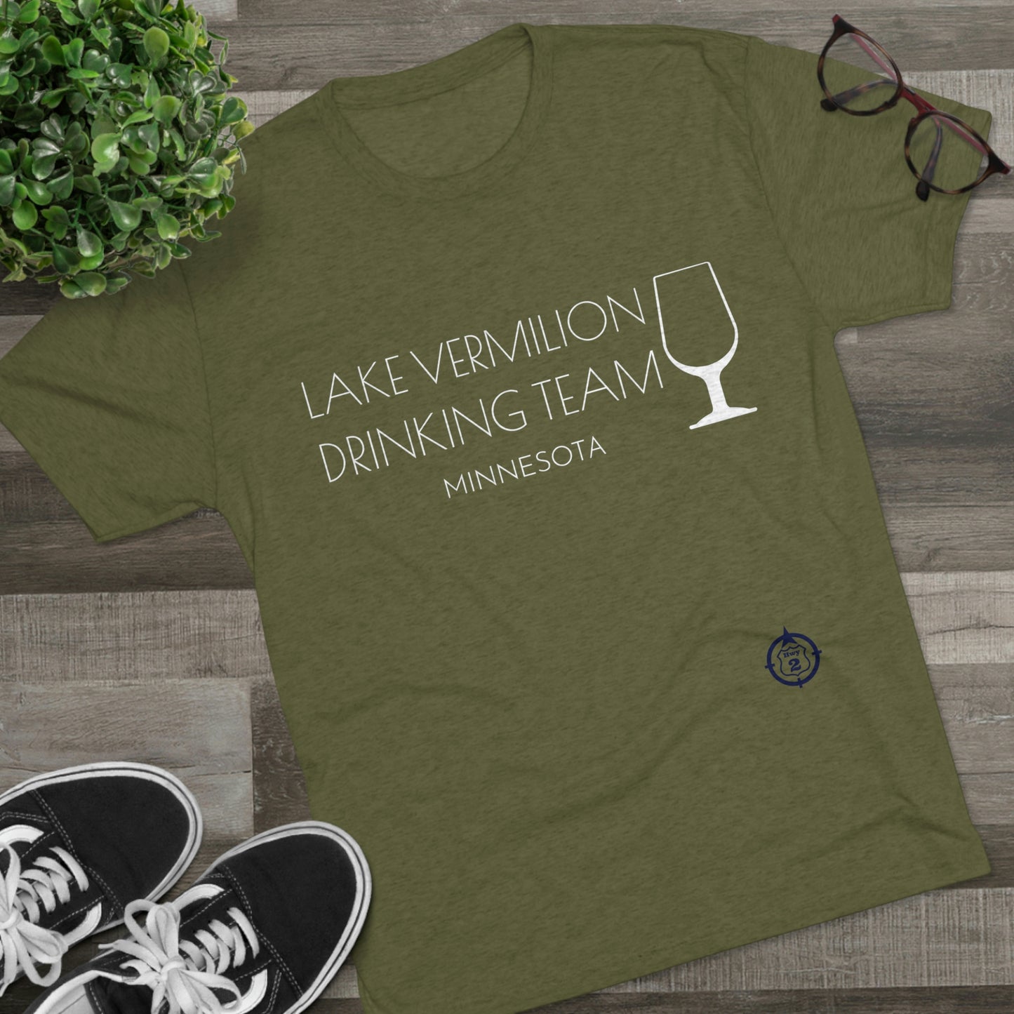Lake Vermilion - Drinking Team - White Graphic - Unisex Tri-Blend Crew Tee
