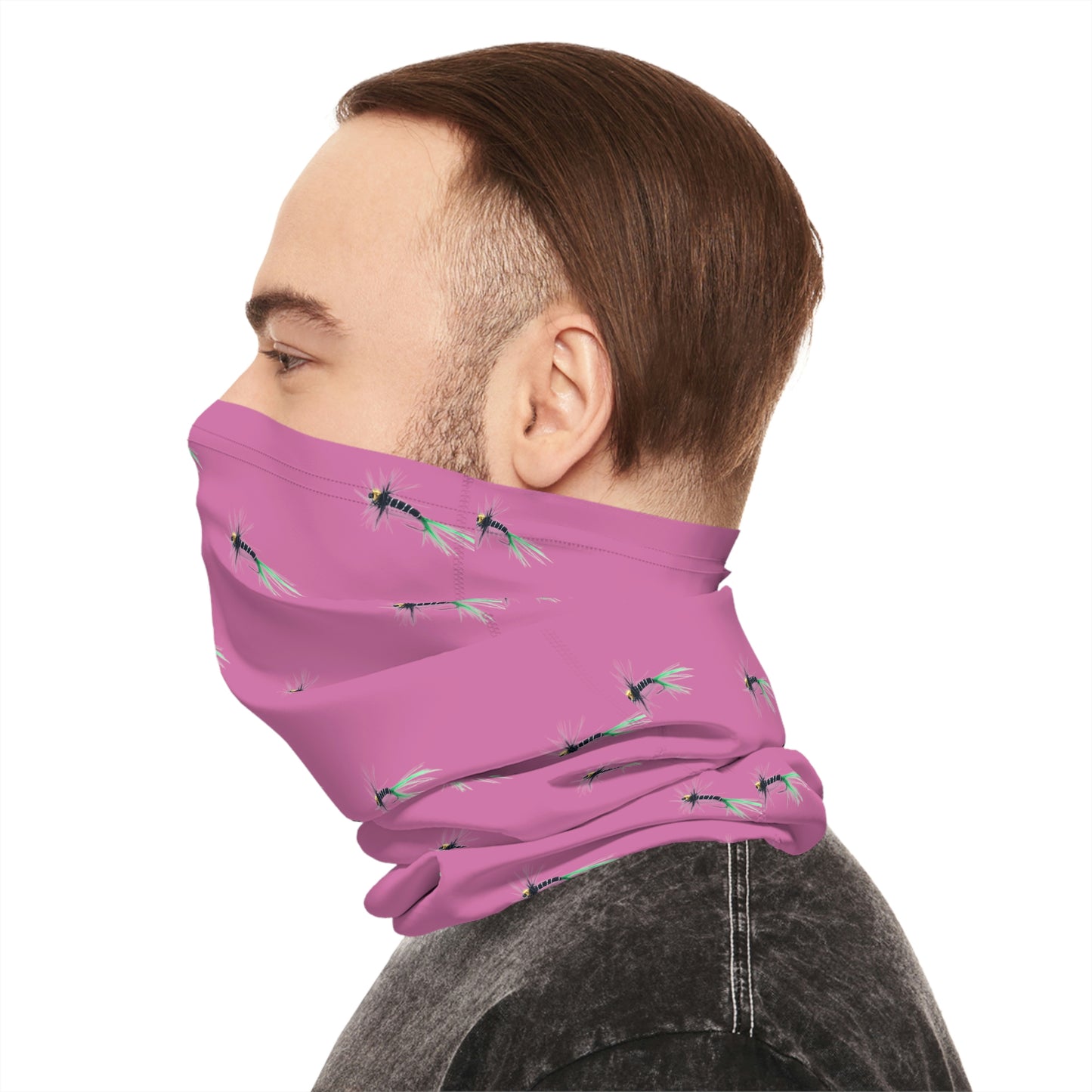 Summer Weather  - Fishing Lure - Fly - Pattern - Fishing / Boating Lightweight Neck Gaiter - Pink