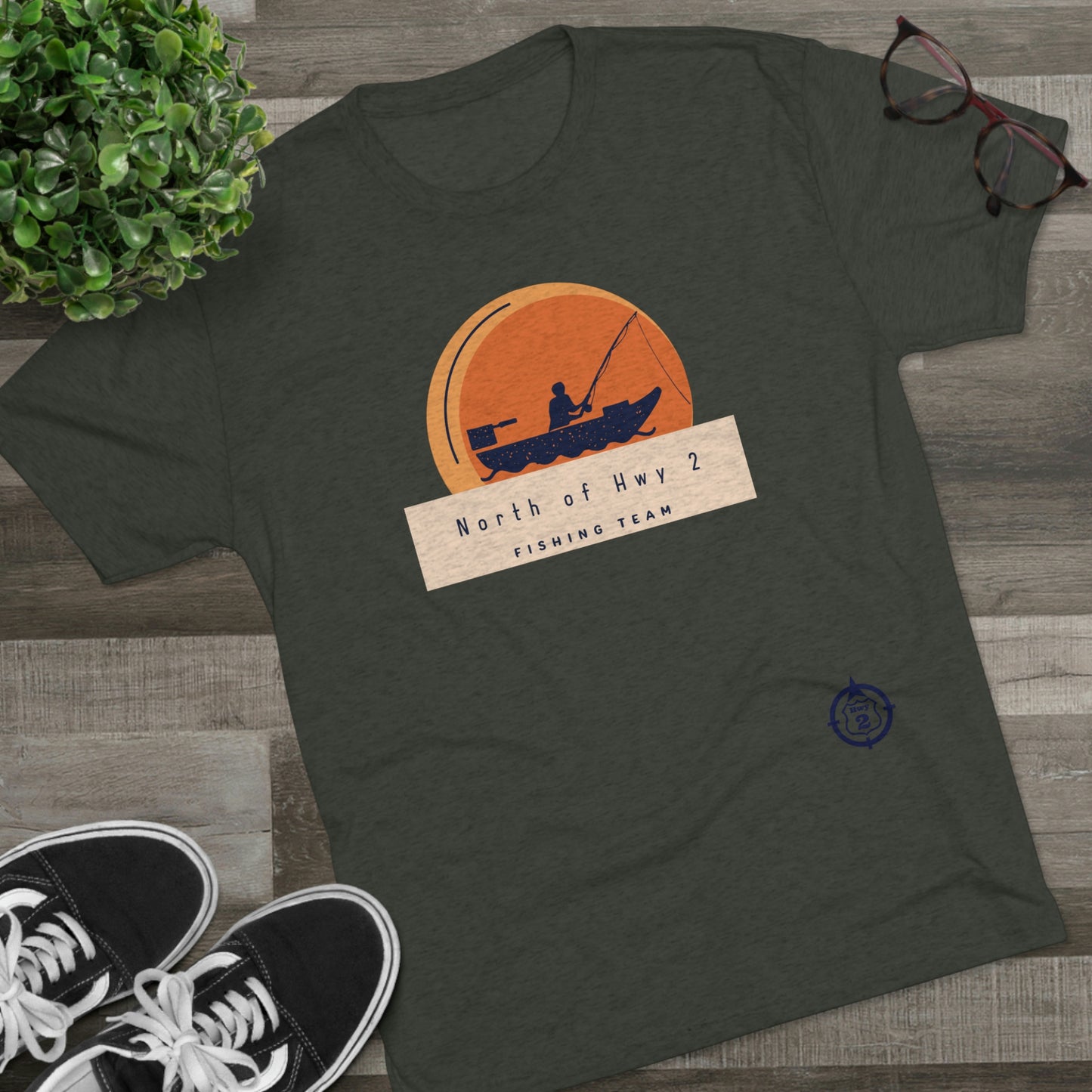 North of Hwy 2 - Sunset Graphic - Unisex Tri-Blend Crew Tee