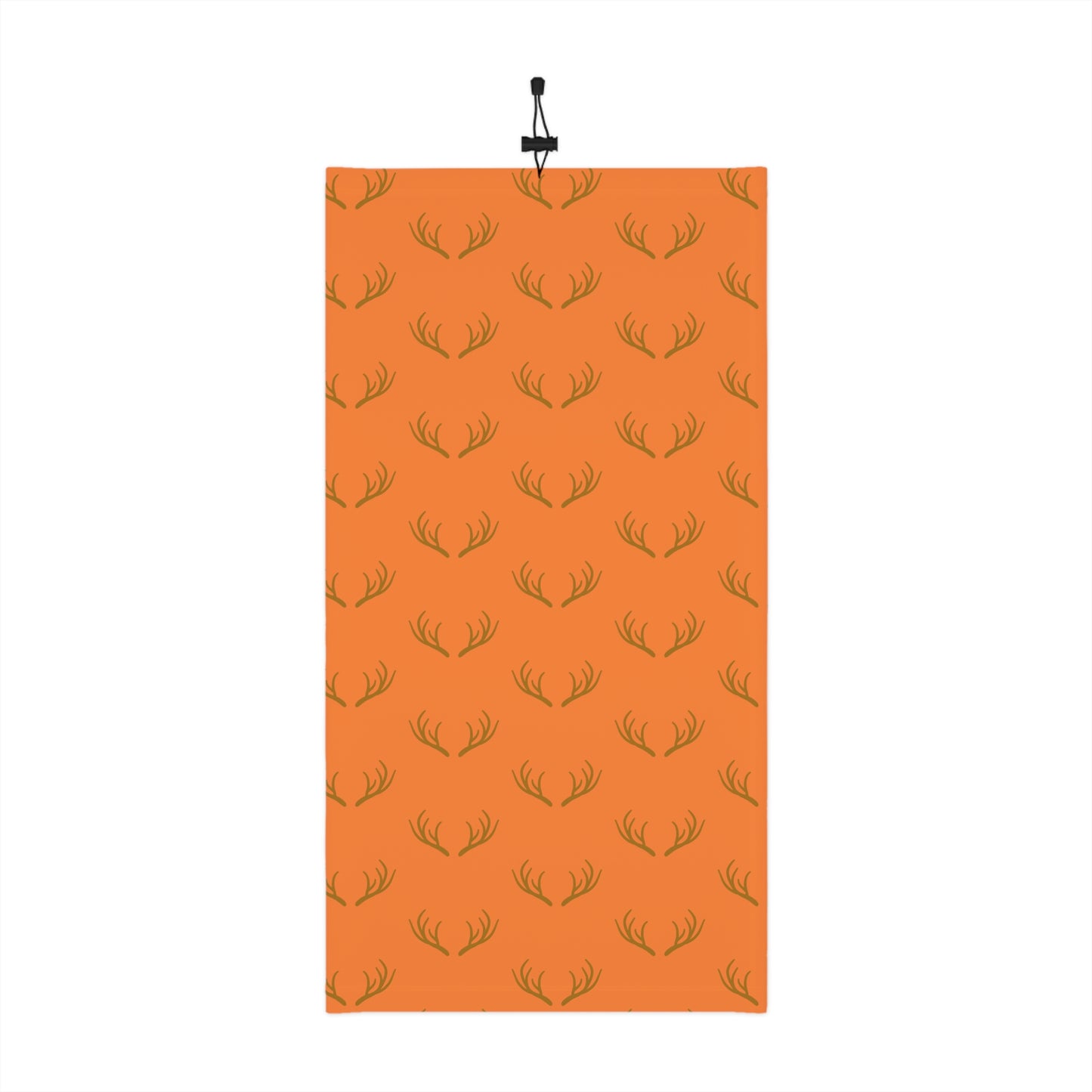Cool Weather  - Antler - Pattern - Fishing / Snowmobiling / Hunting Winter Neck Gaiter With Drawstring - Orange
