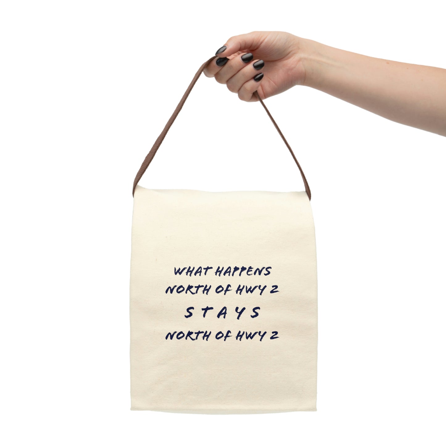 North of Hwy 2 - Canvas Lunch Bag With Strap