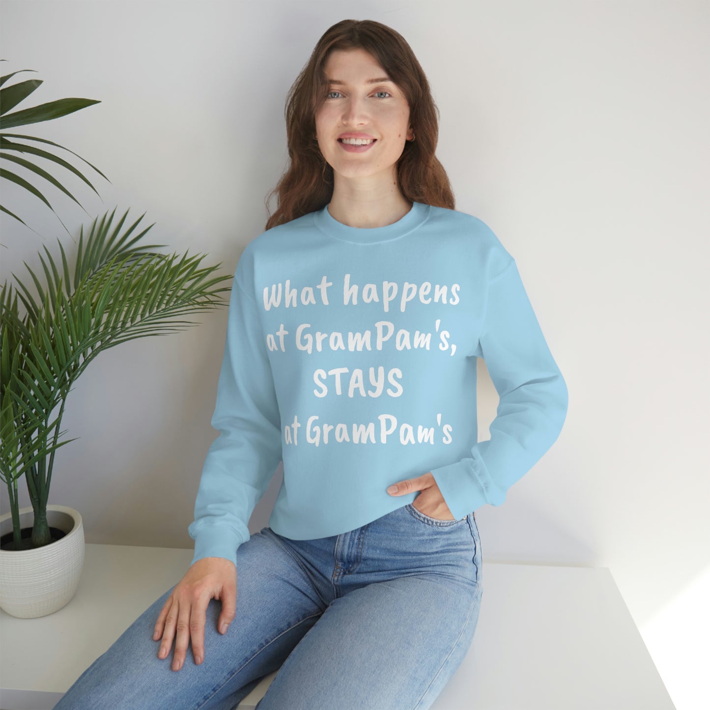 What happens at GramPam's, STAYS at GramPam's - Unisex Heavy Blend™ Crewneck Sweatshirt