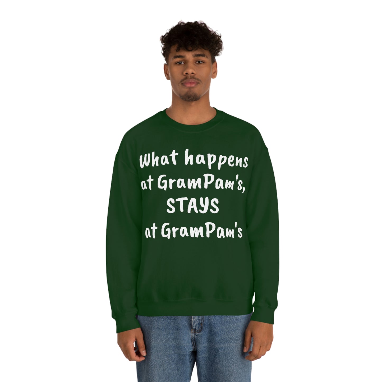 What happens at GramPam's, STAYS at GramPam's - Unisex Heavy Blend™ Crewneck Sweatshirt
