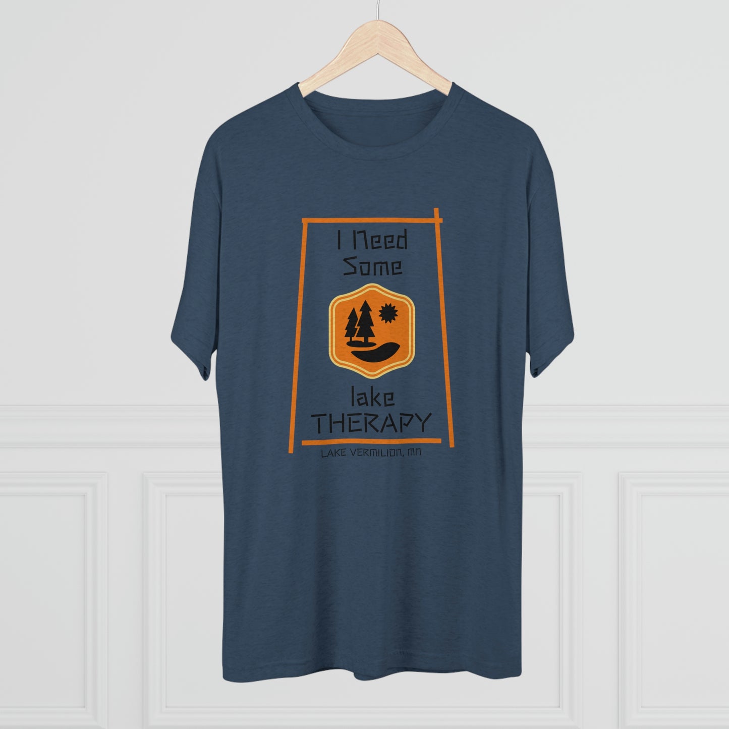 Lake Therapy - Orange Accents - Lake Vermilion - Unisex Tri-Blend Crew Tee