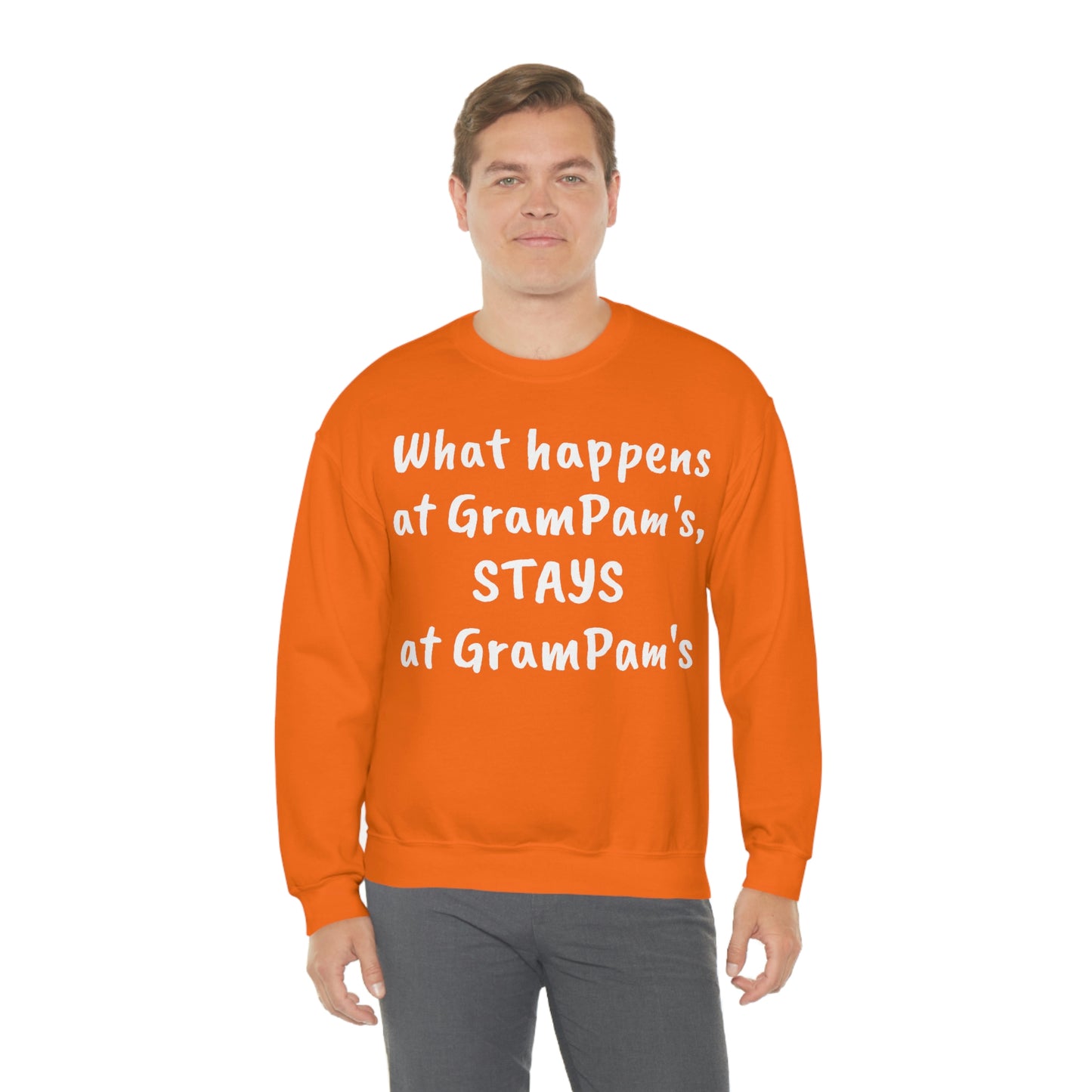 What happens at GramPam's, STAYS at GramPam's - Unisex Heavy Blend™ Crewneck Sweatshirt