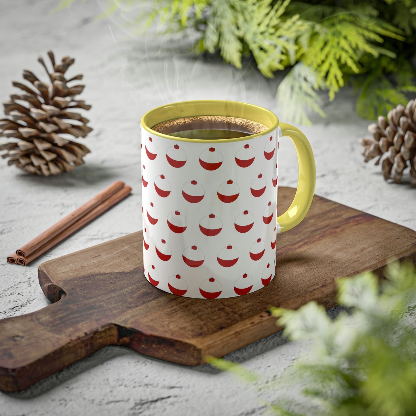 Traditional Red & White Bobber - Colorful Mugs, 11oz