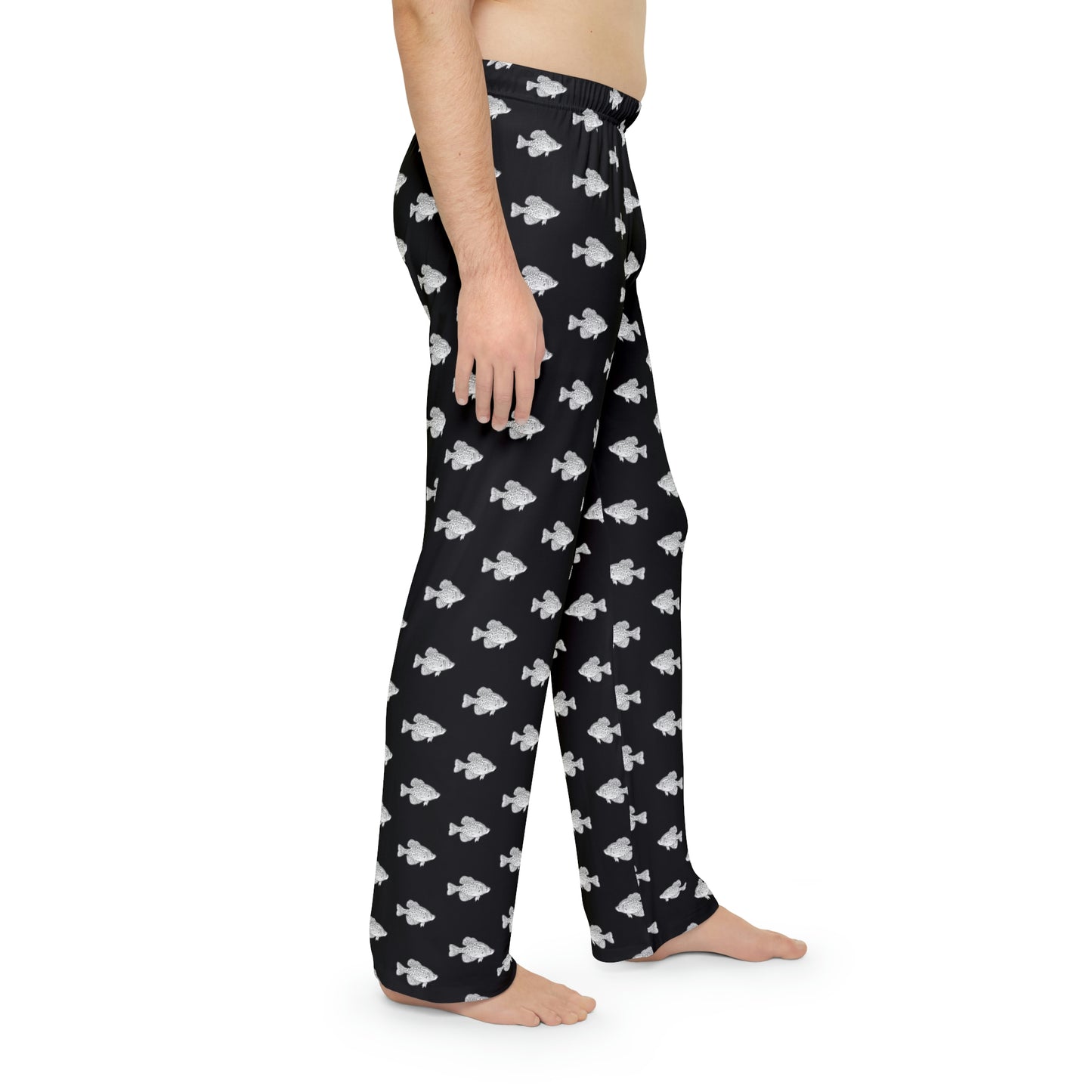 Crappie - Fishing Theme - Bait - Men's Pajama Pants - Black