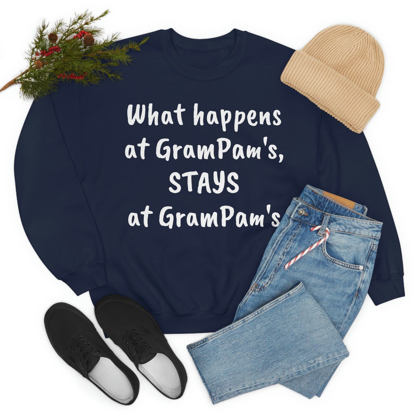 What happens at GramPam's, STAYS at GramPam's - Unisex Heavy Blend™ Crewneck Sweatshirt