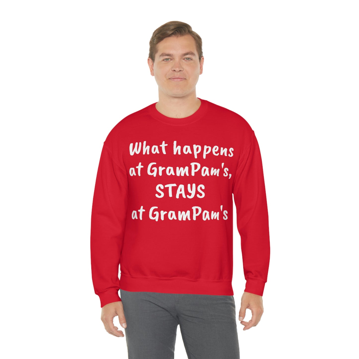 What happens at GramPam's, STAYS at GramPam's - Unisex Heavy Blend™ Crewneck Sweatshirt