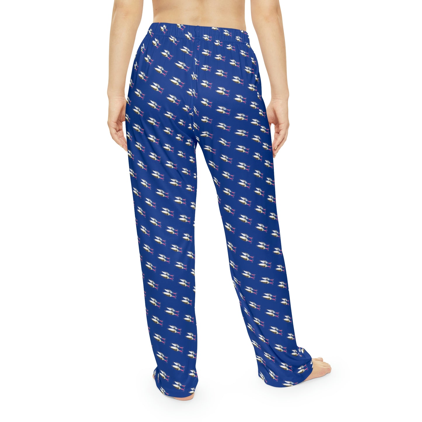 Fishing Lure - Fishing Theme -  Bait - Women's Pajama Pants - Dark Blue