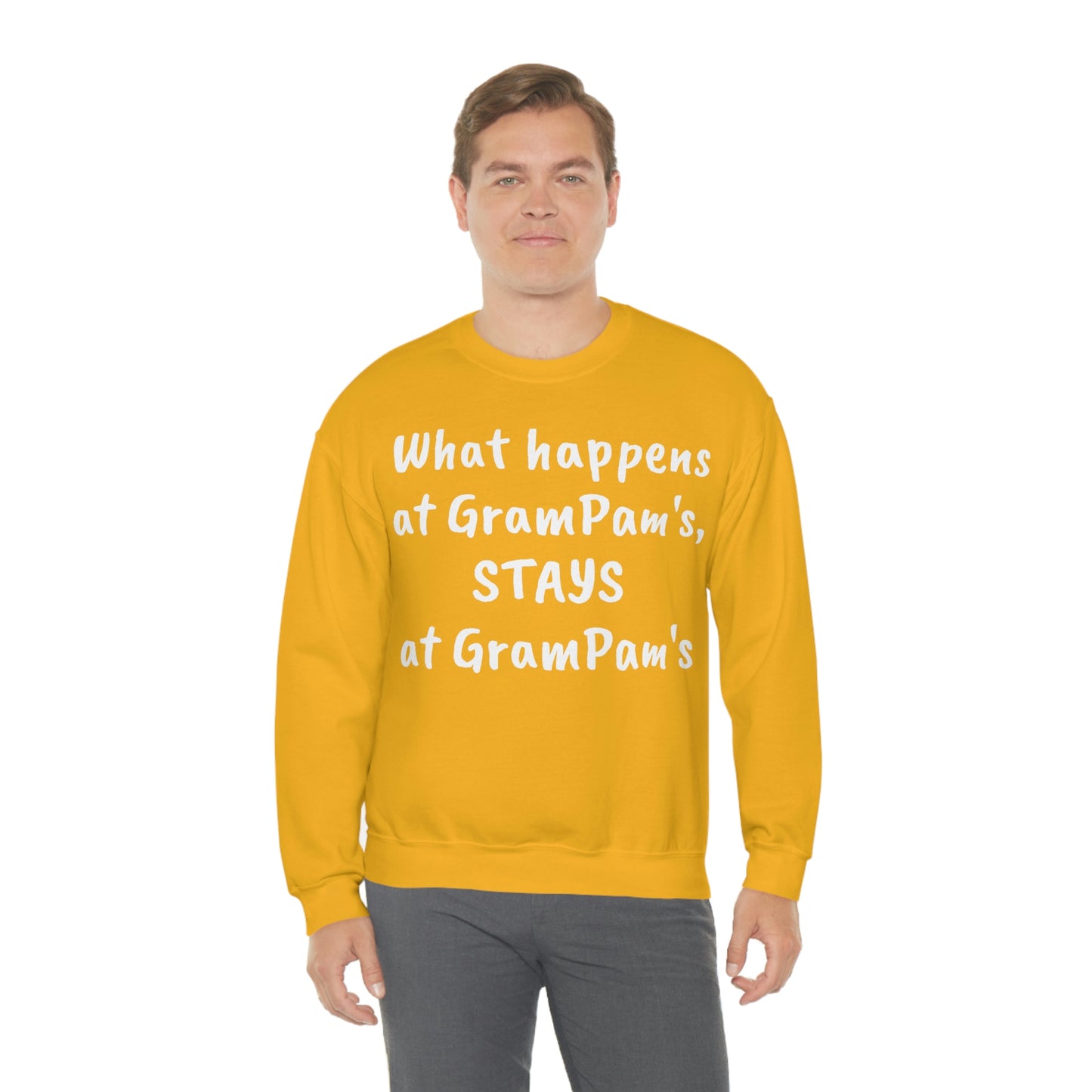 What happens at GramPam's, STAYS at GramPam's - Unisex Heavy Blend™ Crewneck Sweatshirt