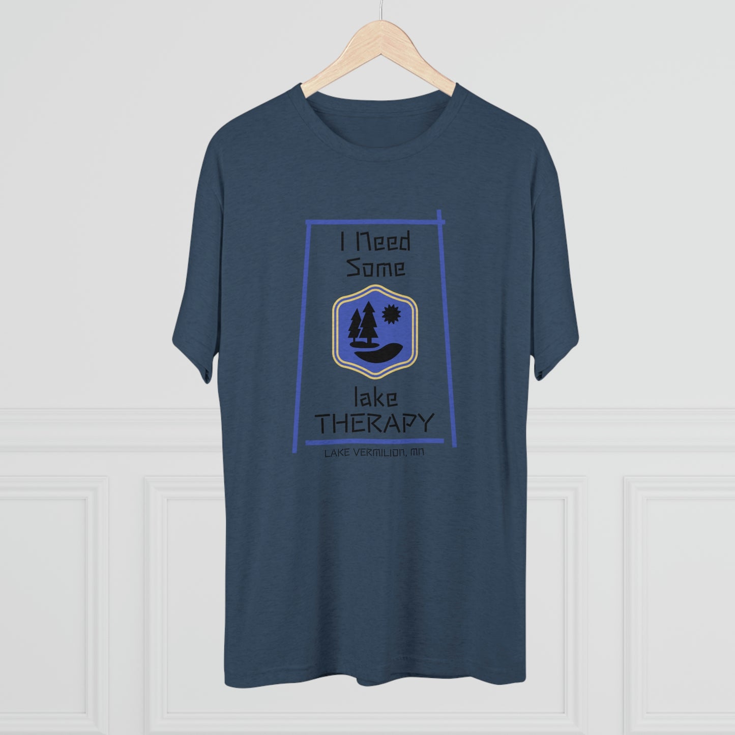 Lake Therapy - Blue Accents - Lake Vermilion - Unisex Tri-Blend Crew Tee