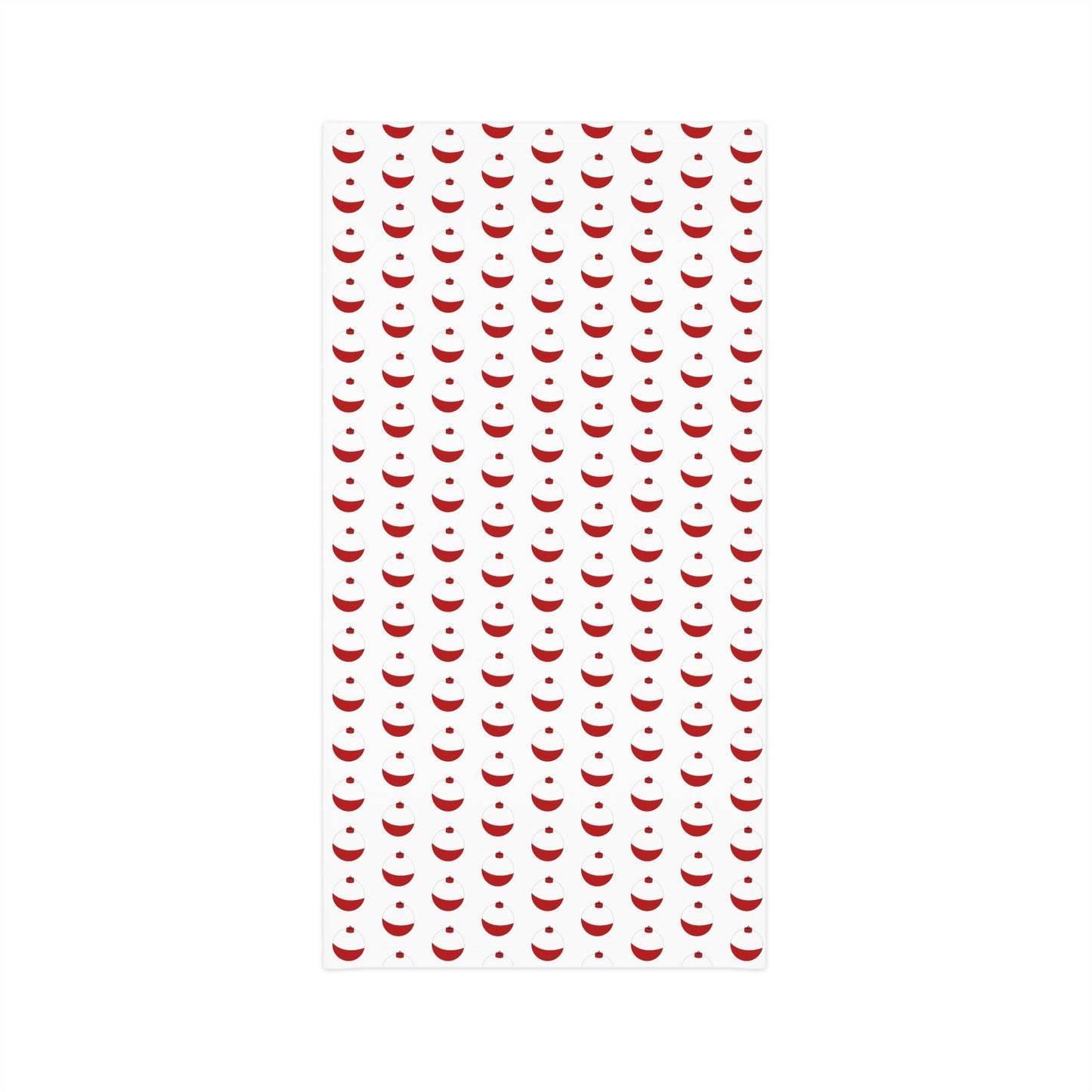 Summer Weather  -Traditional Red & White Bobber- Pattern - Fishing / Boating Lightweight Neck Gaiter - White