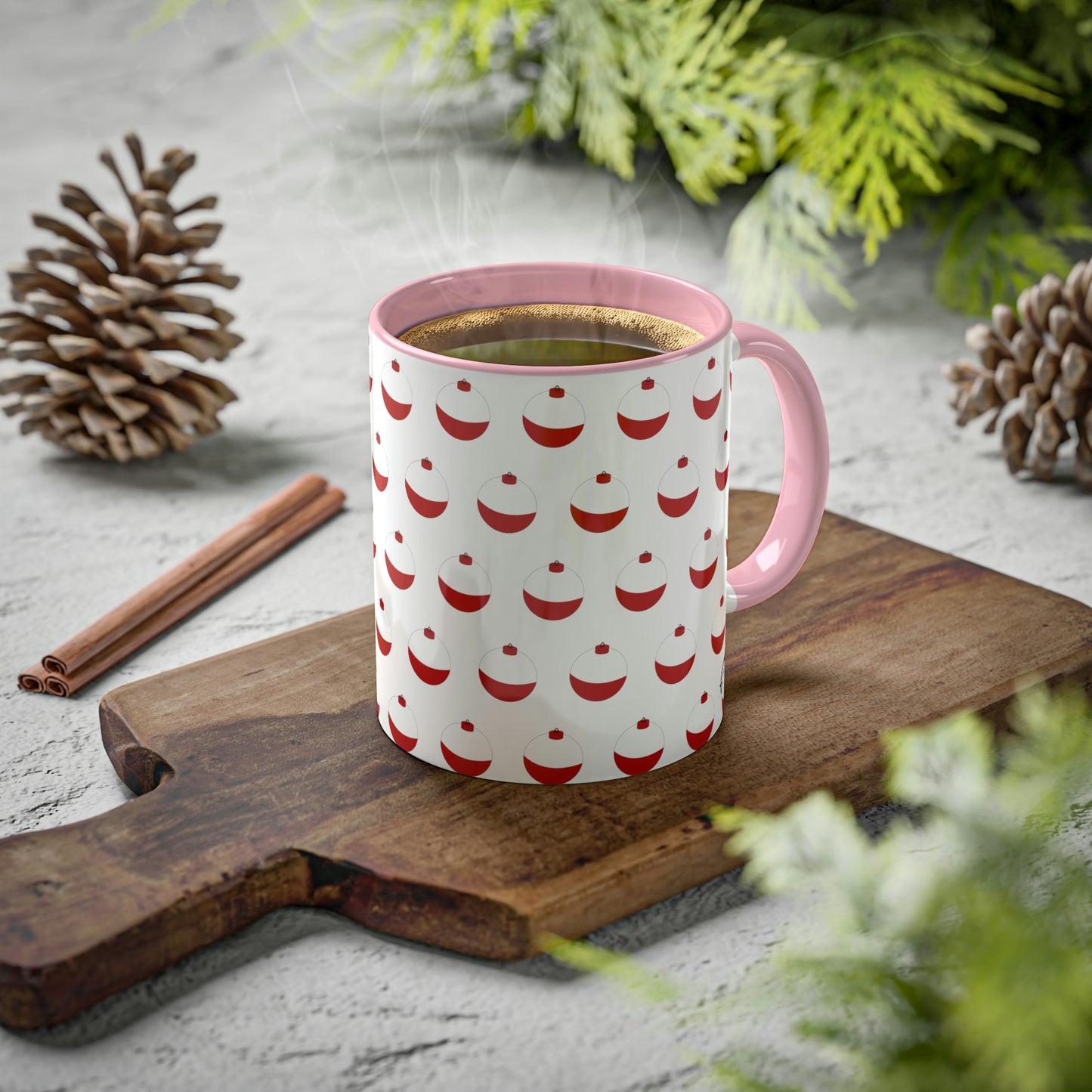 Traditional Red & White Bobber - Colorful Mugs, 11oz