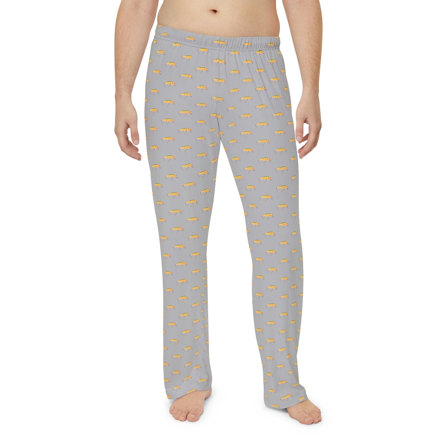 Vintage Bait - Fishing Theme - Bait - Men's Pajama Pants - Light Grey