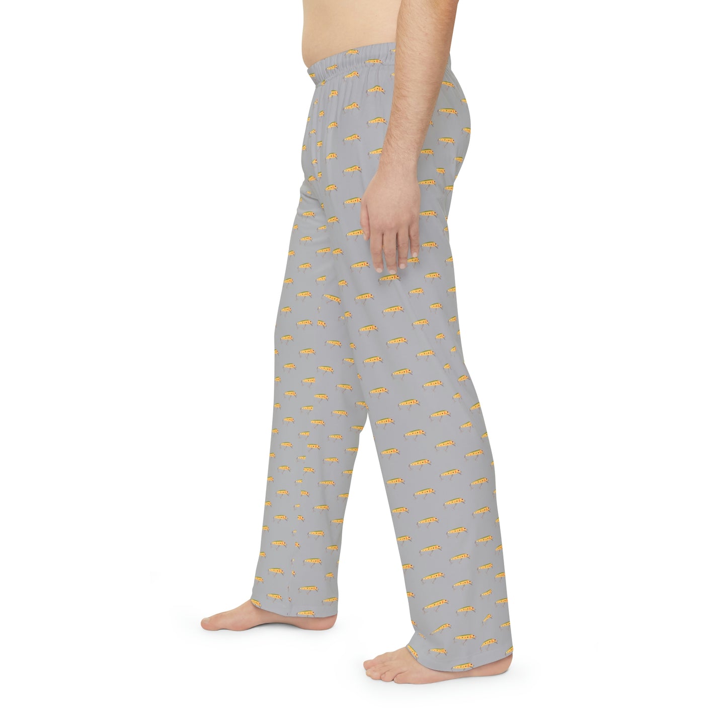 Vintage Bait - Fishing Theme - Bait - Men's Pajama Pants - Light Grey