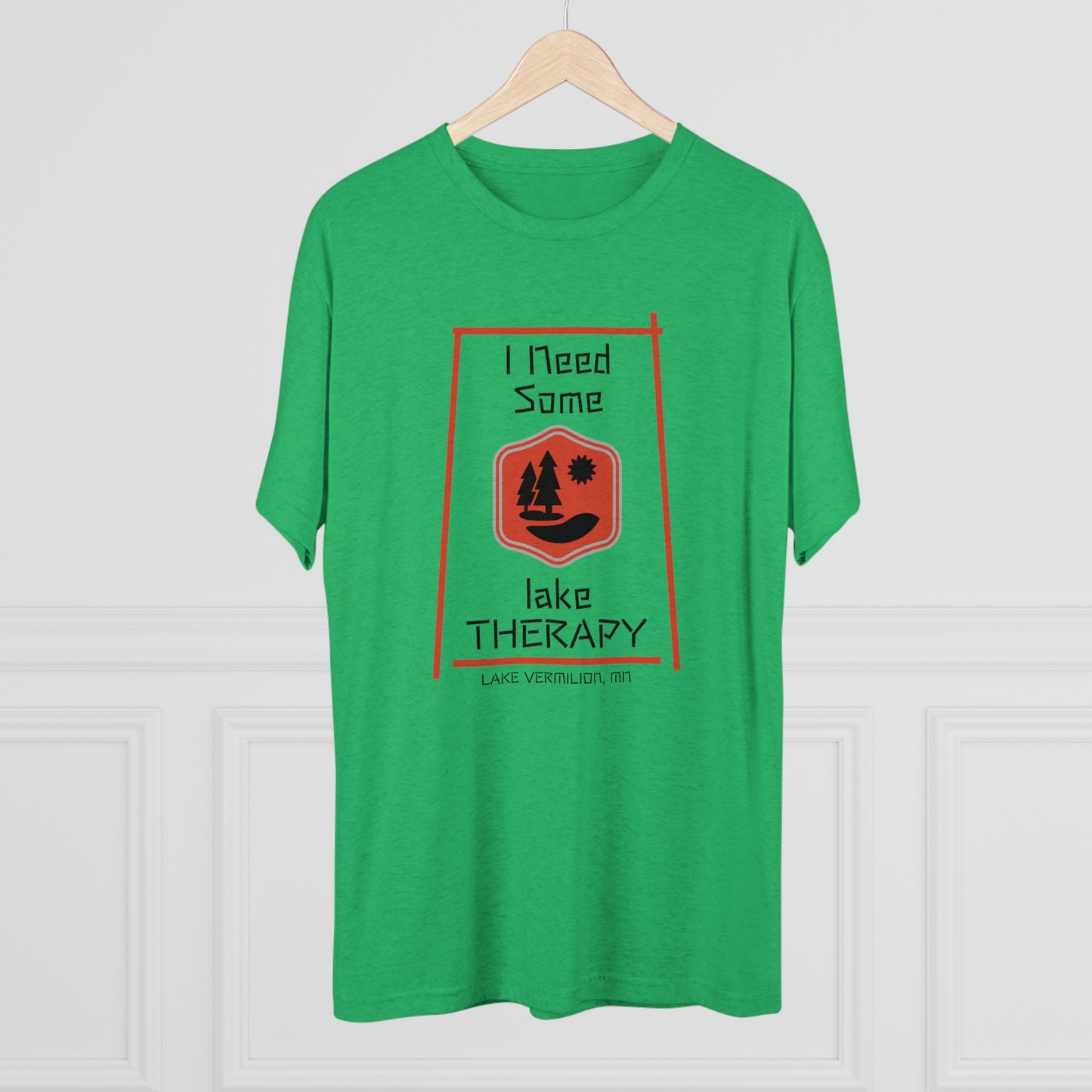 Lake Therapy - Red Accents - Lake Vermilion - Unisex Tri-Blend Crew Tee