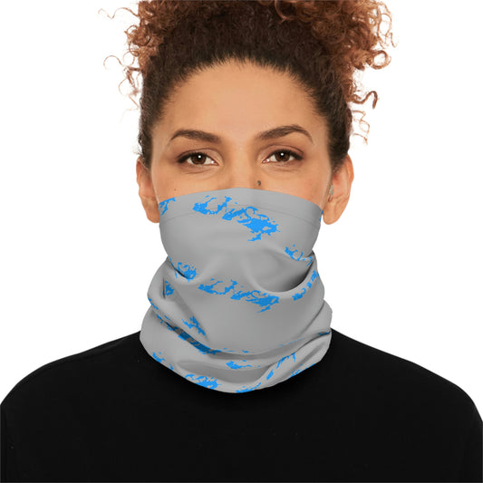 Summer Weather  - Lake Vermilion - MN - Pattern - Fishing / Boating Lightweight Neck Gaiter - Grey