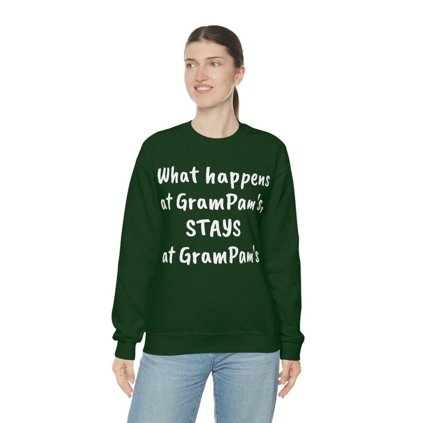 What happens at GramPam's, STAYS at GramPam's - Unisex Heavy Blend™ Crewneck Sweatshirt