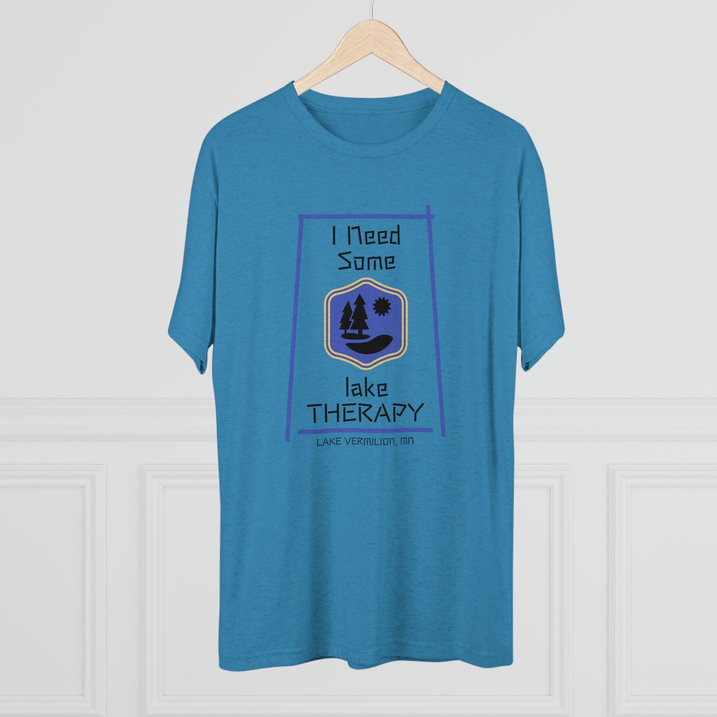 Lake Therapy - Blue Accents - Lake Vermilion - Unisex Tri-Blend Crew Tee