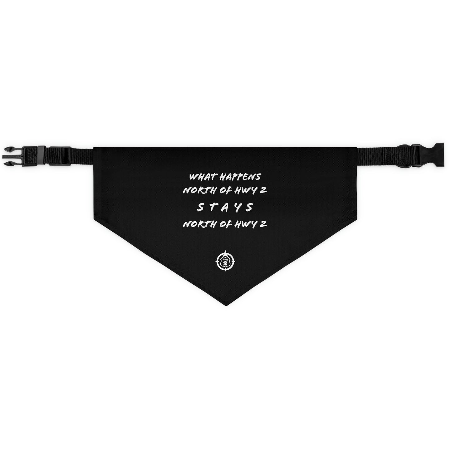North of Hwy 2 - Pet Bandana Collar - Black