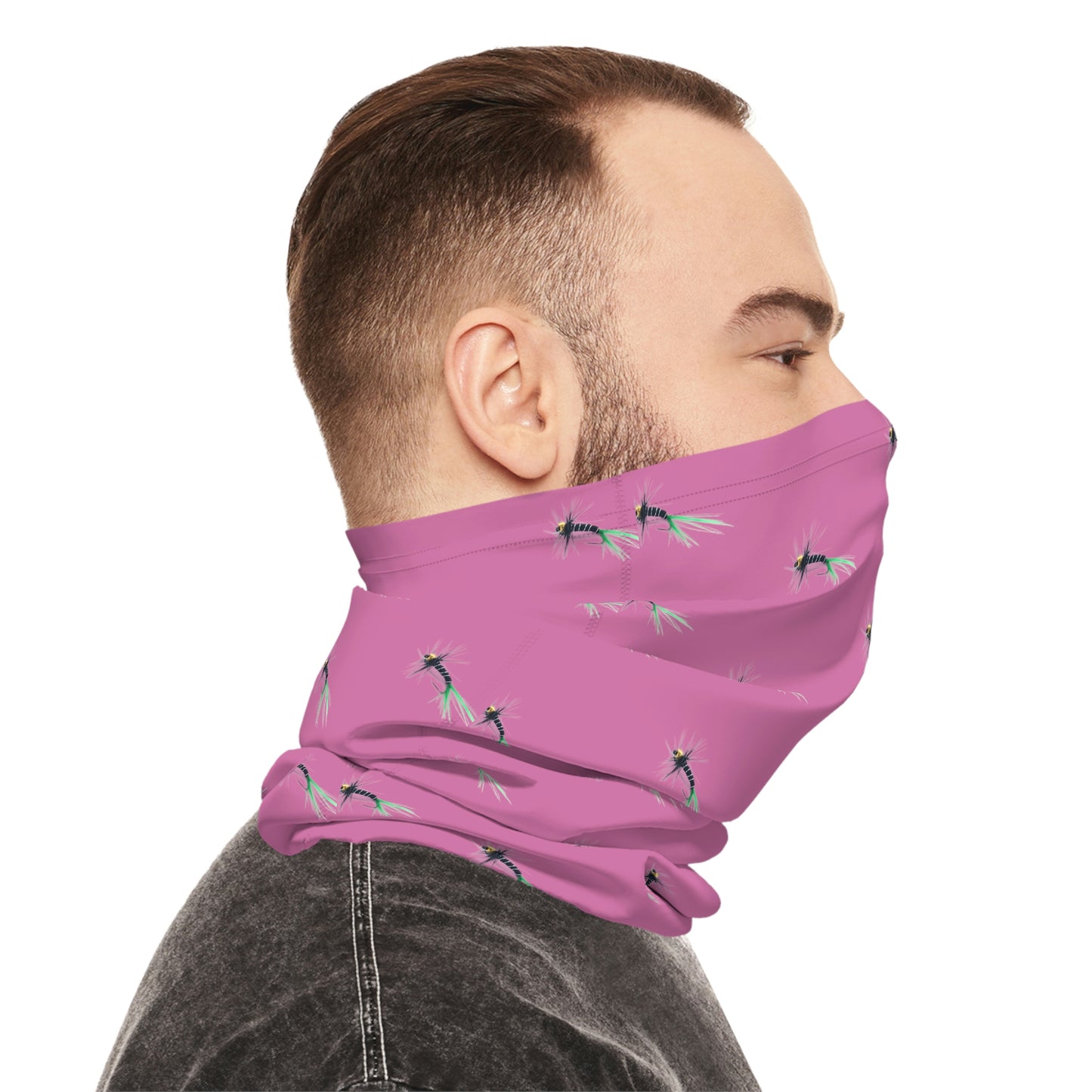 Summer Weather  - Fishing Lure - Fly - Pattern - Fishing / Boating Lightweight Neck Gaiter - Pink