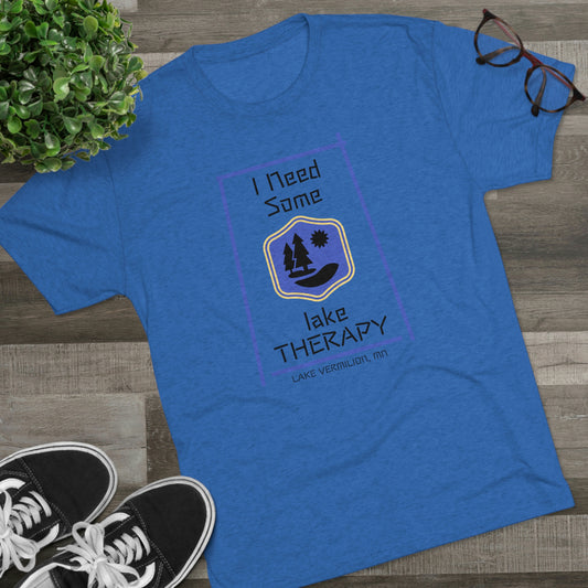 Lake Therapy - Blue Accents - Lake Vermilion - Unisex Tri-Blend Crew Tee