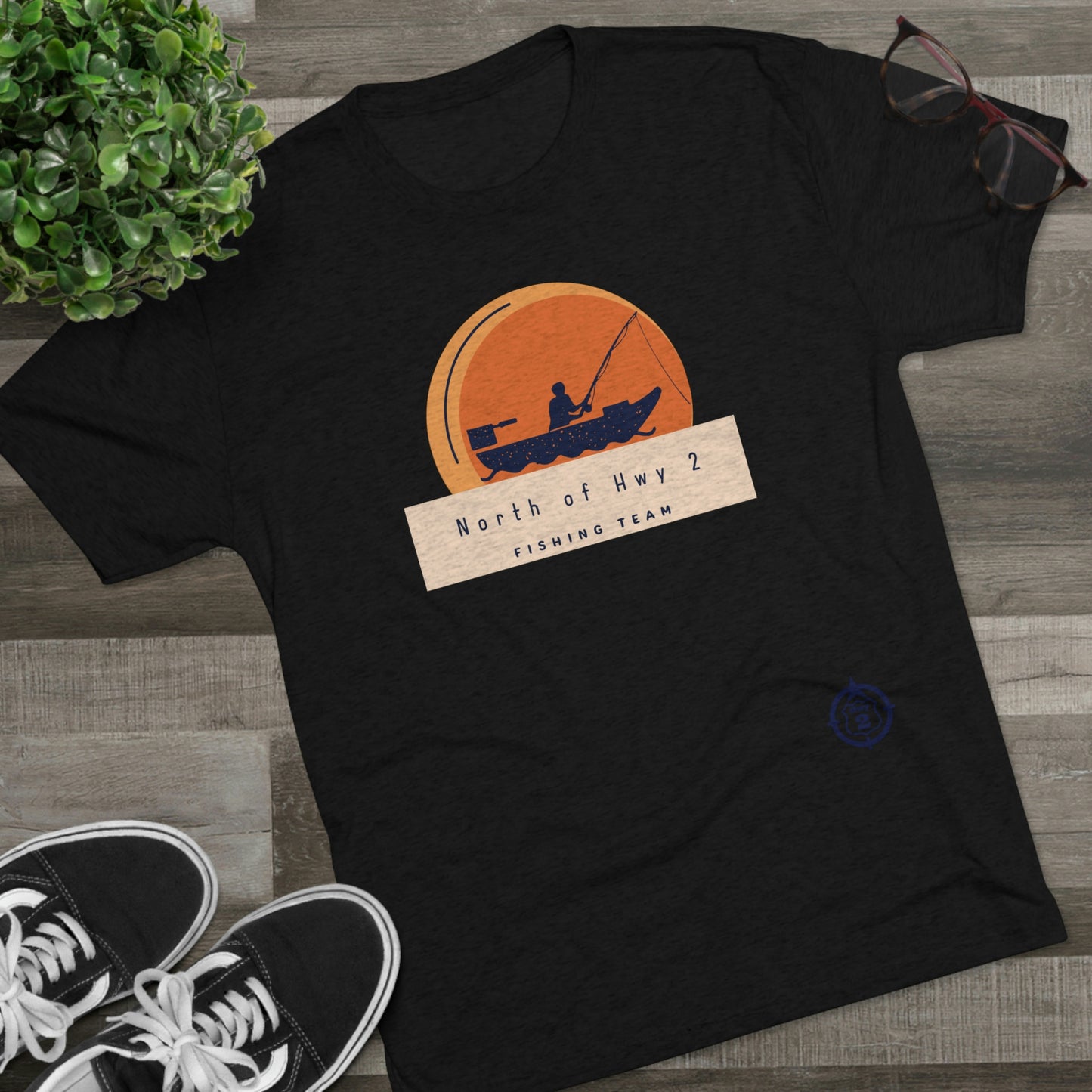 North of Hwy 2 - Sunset Graphic - Unisex Tri-Blend Crew Tee