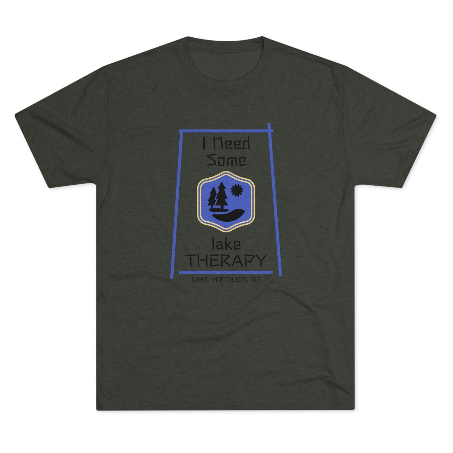 Lake Therapy - Blue Accents - Lake Vermilion - Unisex Tri-Blend Crew Tee