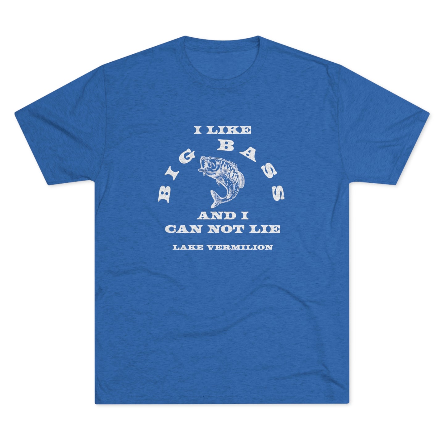 Big Bass - Lake Vermilion - White Graphic - Unisex Tri-Blend Crew Tee