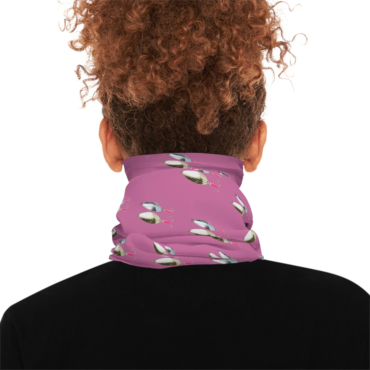Summer Weather  - Fishing Lure - Spoons- Pattern - Fishing / Boating Lightweight Neck Gaiter - Pink