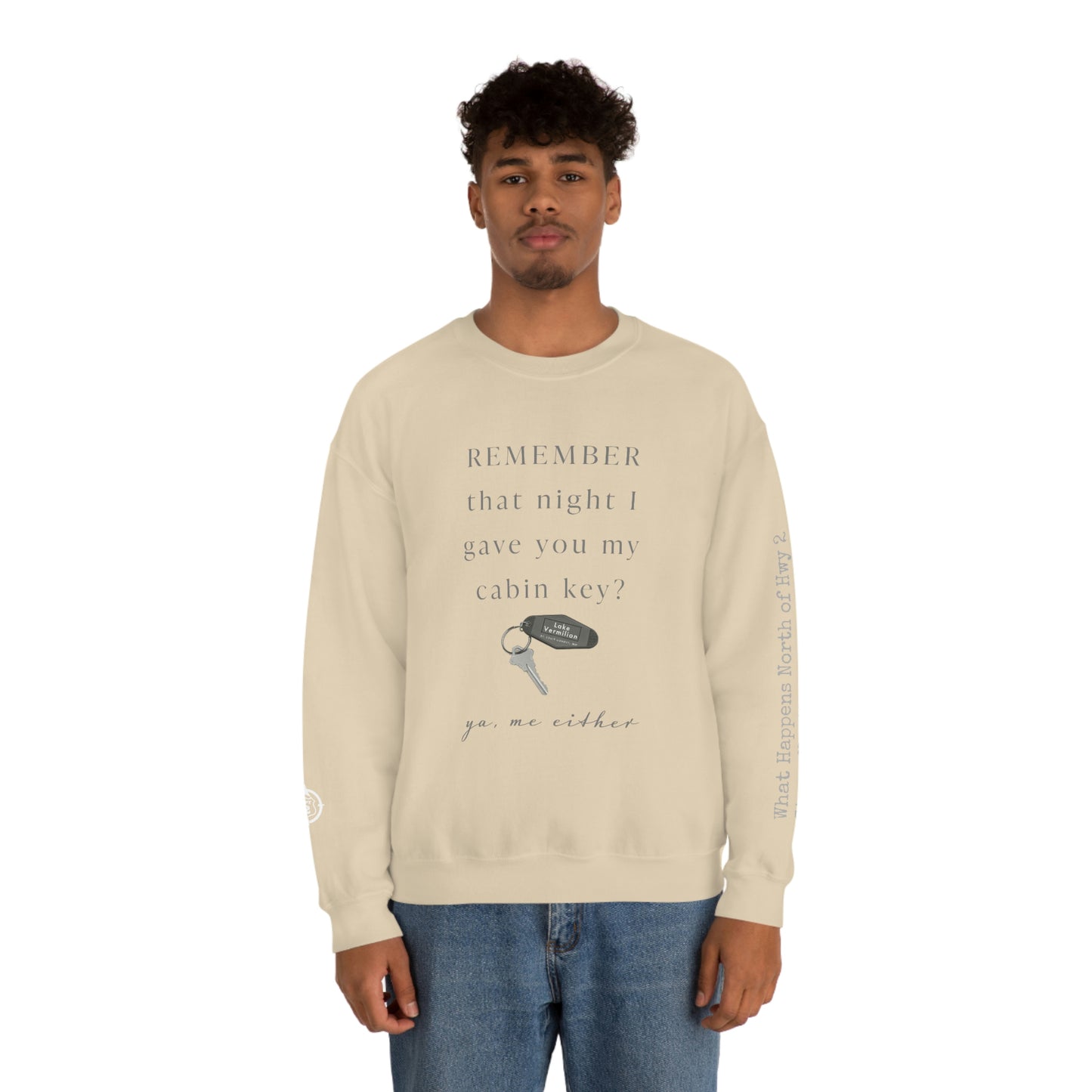 Remember That Night - Cabin Key - Lake Vermilion - North of Hwy 2 - Unisex Heavy Blend™ Crewneck Sweatshirt