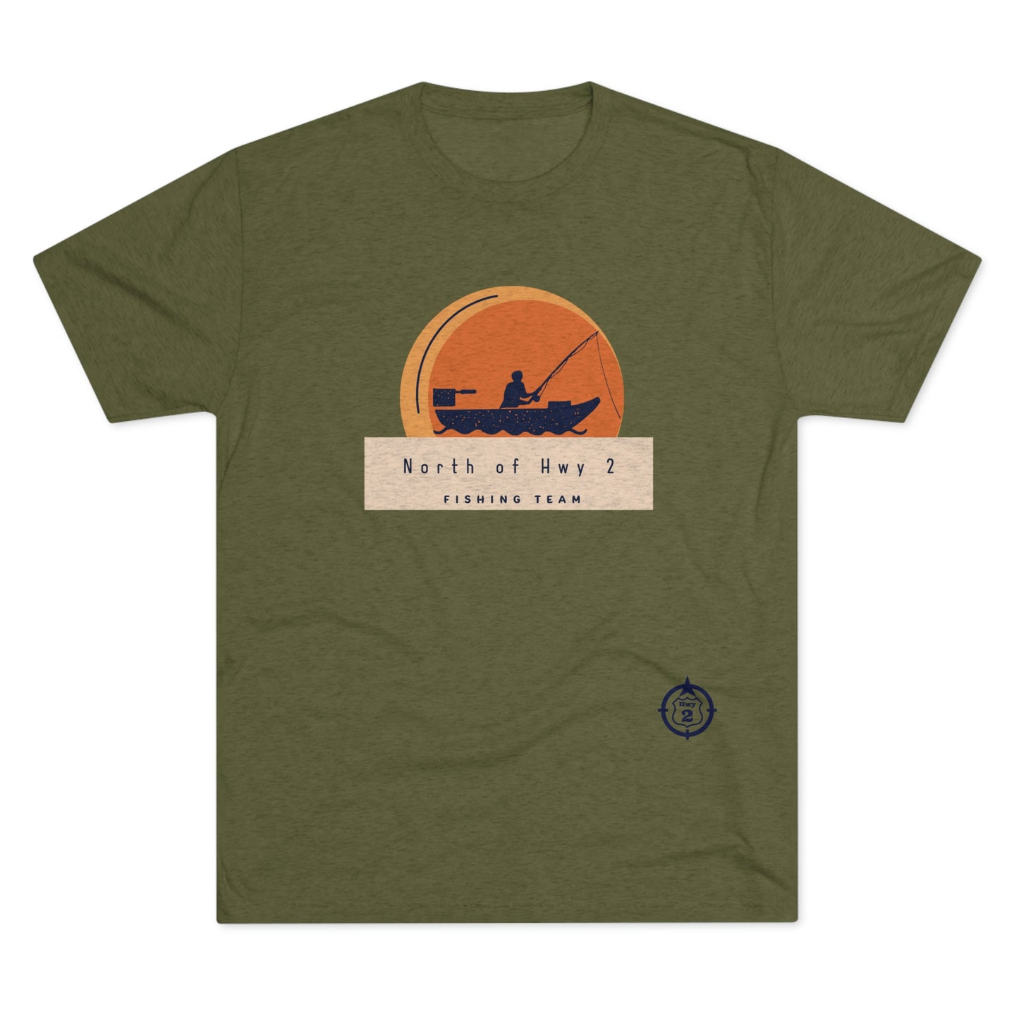 North of Hwy 2 - Sunset Graphic - Unisex Tri-Blend Crew Tee