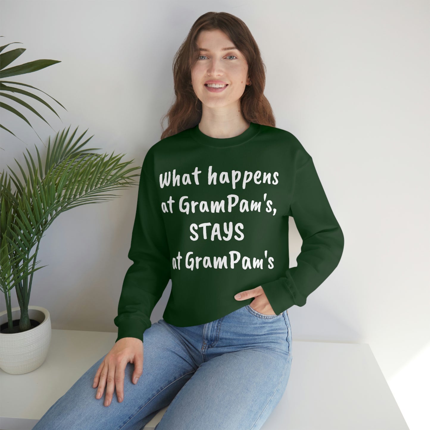 What happens at GramPam's, STAYS at GramPam's - Unisex Heavy Blend™ Crewneck Sweatshirt