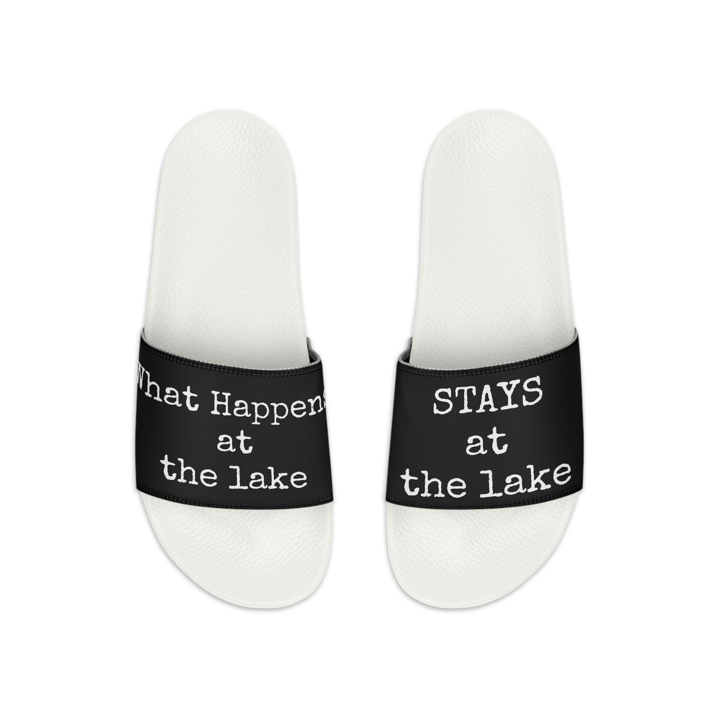 What Happens At The Lake  - Black - Women's Slide Sandals