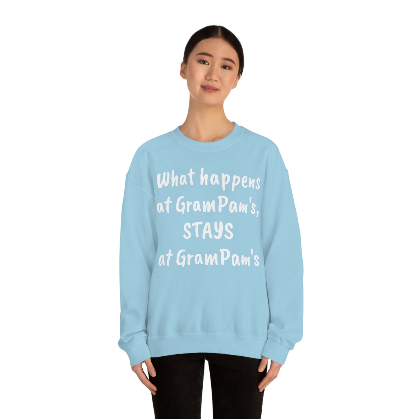 What happens at GramPam's, STAYS at GramPam's - Unisex Heavy Blend™ Crewneck Sweatshirt