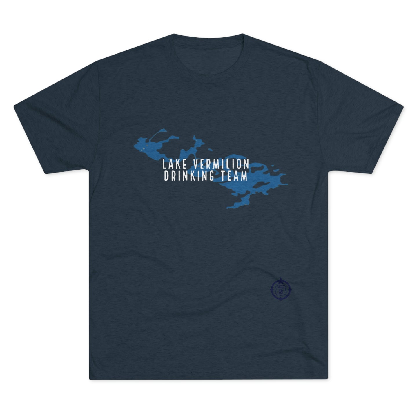 Lake Vermilion - Drinking Team - Lake Image - White Graphic - Unisex Tri-Blend Crew Tee