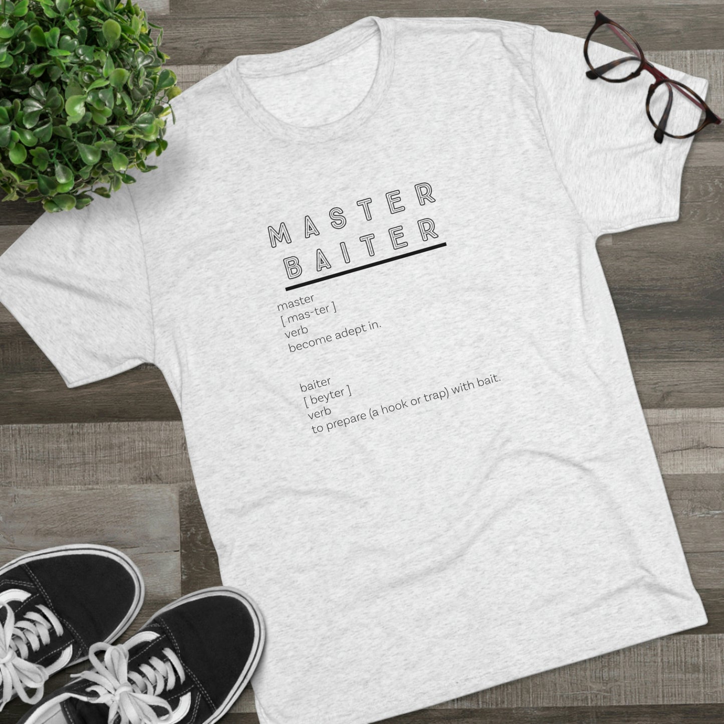 Master Baiter Definition - Bait - Fishing - Unisex Tri-Blend Crew Tee
