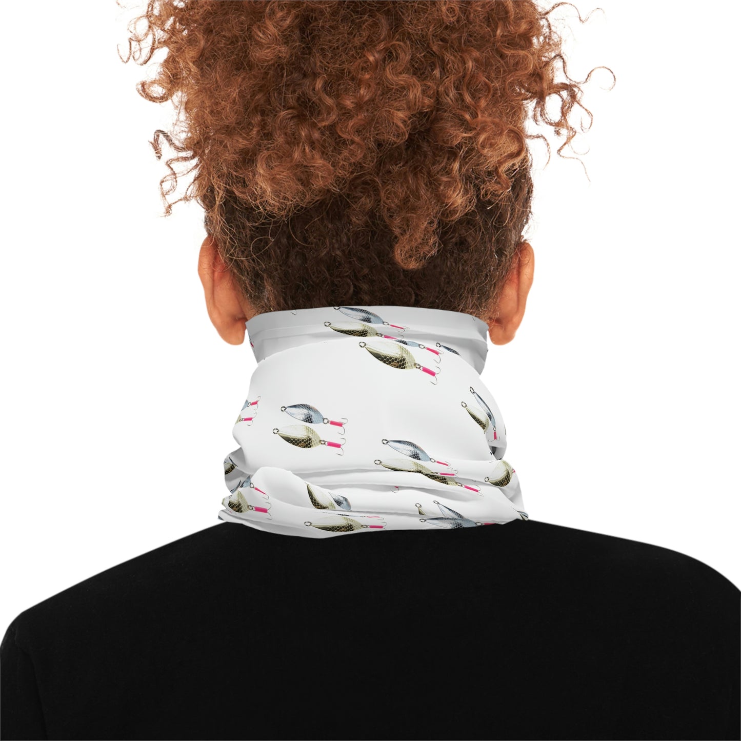 Summer Weather  - Fishing Lure - Spoons- Pattern - Fishing / Boating Lightweight Neck Gaiter - White