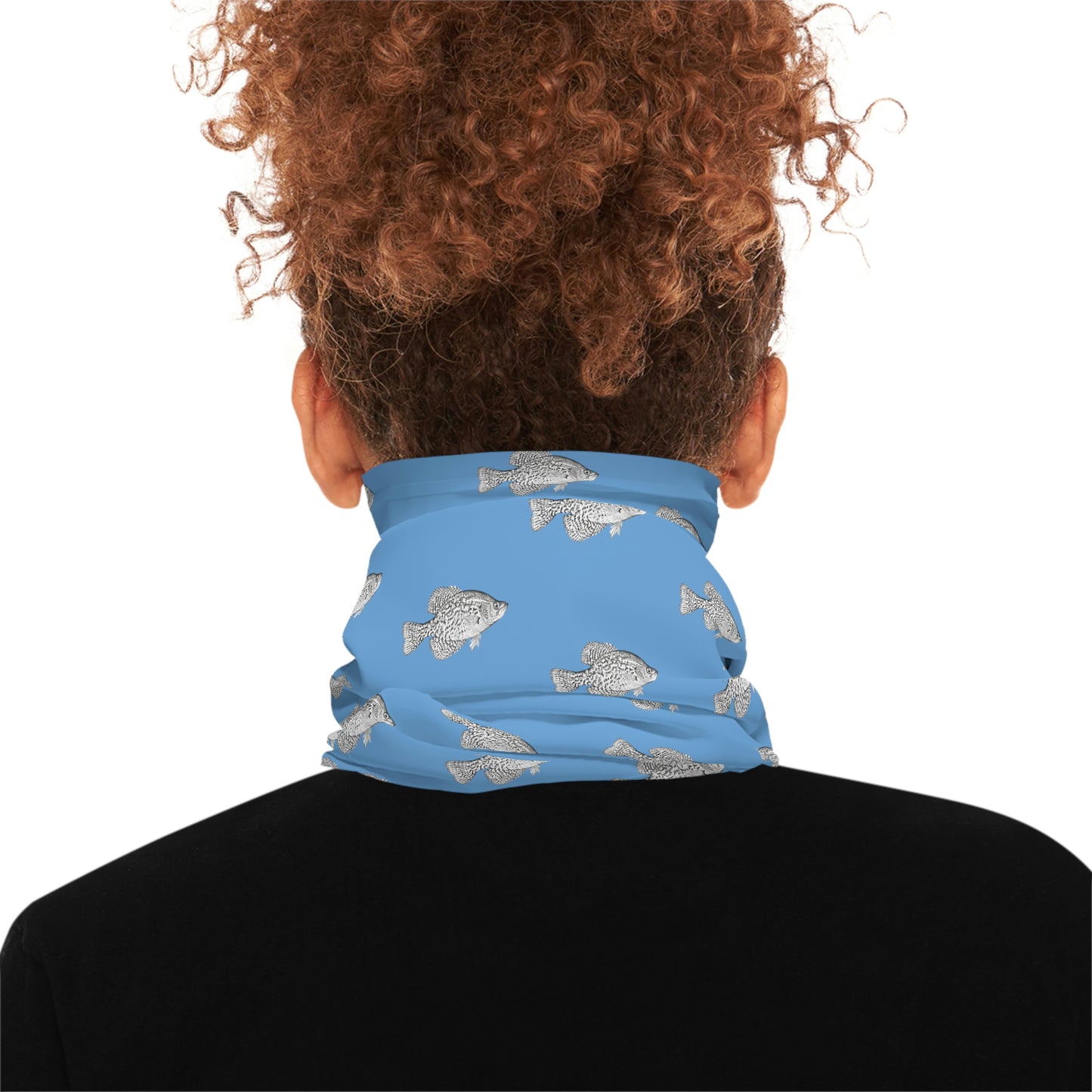 Summer Weather  - Crappie - Pattern - Fishing / Boating Lightweight Neck Gaiter - Light Blue
