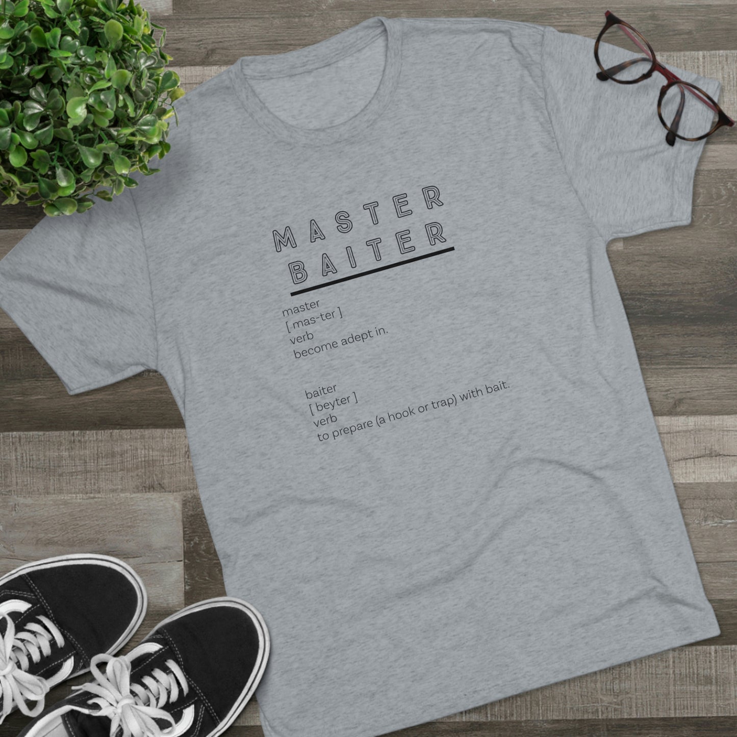 Master Baiter Definition - Bait - Fishing - Unisex Tri-Blend Crew Tee
